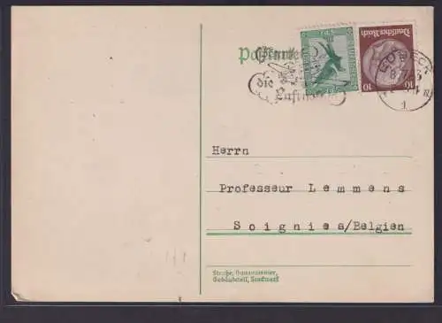 Deutsches Reich Brief MIF Flugpost Hindenburg mit Luftpost Werbestempel Lübeck