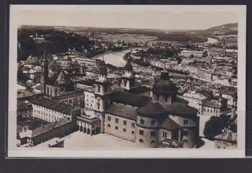 Ansichtskarte Salzburg Totalansicht Salzach Fluss Österreich Stempel Reklame