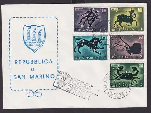 San Marino Brief Sternkreiszeichen FDC 18.2.1970