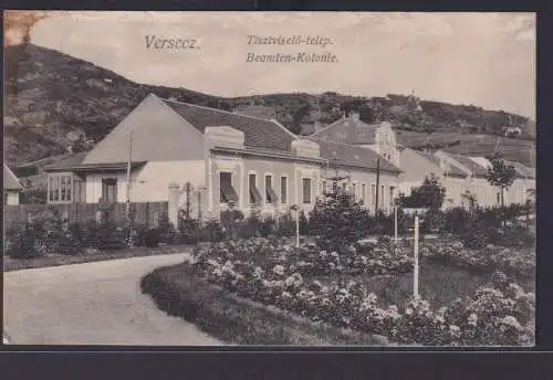 Ansichtskarte Versecz Beamten Kolonie Berge Serbien nach Wien 03.08.1913