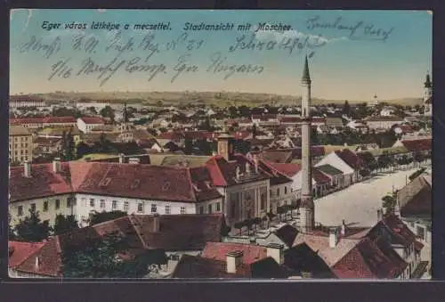 Ansichtskarte Eger Kopisch Ruppertsberg Ruppertsburg Stadtansicht Moschee Ungarn