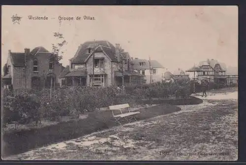 Ansichtskarte Westende Villen Herrschaftliche Häuser Belgien Feldpost 14.12.1914