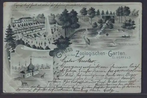 Ansichtskarte Elberfeld Wuppertal Zoologischer Garten Wasserfall Gondelteich