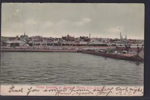 Ansichtskarte Buenos Aires Meer Hafen Industrie Argentinien 07.1905