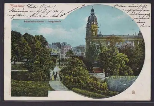 Ansichtskarte Hamburg Botanischer Garten Postgebäude Verlag Fr. Groth Hamburg