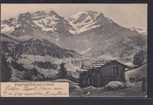 Ansichtskarte Engstligenthal Bern Schutzhütte Gebirge Schneegipfel ab