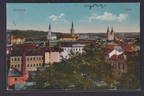 Ansichtskarte Miskolcz Miskolc Ungarn Totalansicht Kirchen nach Röschitz