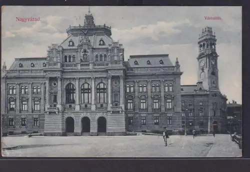 Ansichtskarte Nagyvarad Rumänien Rathaus Vorplatz nach Klosterneuburg