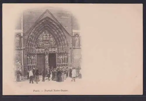 Ansichtskarte Künstlerkarte ParisNotre Dame Kathedrale Hauptportal