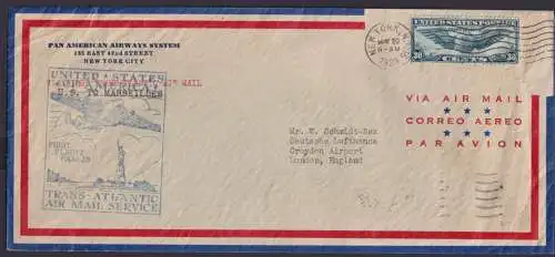 Flugpost airmail USA First Flight FAM 18 Pan American Airways dekoratives Cover