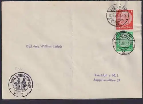 Deutsches Reich Zusammendruck Hindenburg Brief S 119 Liegnitz n Frankfurt