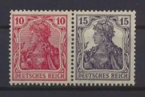 Deutsches Reich Zusammendruck Germania W 12 aa ungebraucht Kat. 80,00 für