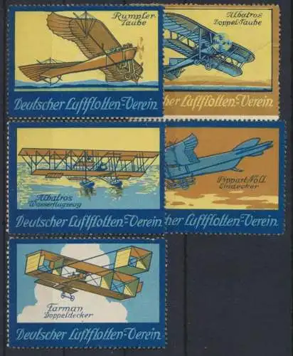Flugpost Art Deco Vignetten Reklamemarken Deutscher Flottenverein Künstler