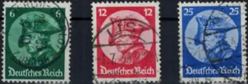 Deutsches Reich 479-481 Reichstag Potsdam 1933 komplett und sauber gestempelt