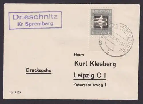 Drieschnitz über Spremberg Niederlausitz Brandenburg DDR Brief Landpoststempel