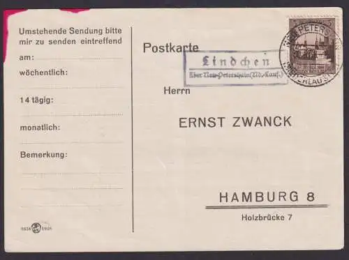Lindchen über Neu Petershain Niederlausitz Brandenburg Deutsches Reich Karte