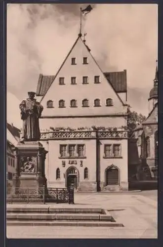 Ansichtskarte Eisleben Rathaus Luther Denkmal Lutherstadt Sachsen Anhalt nach
