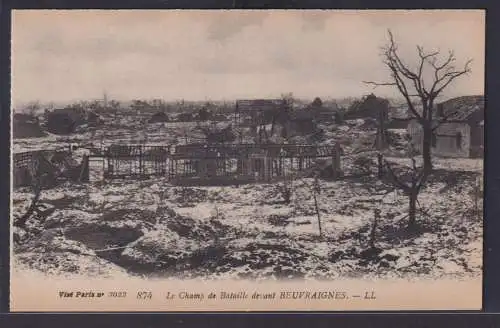 Ansichtskarte Beuvraignes Kriegsschauplatz I.Weltkrieg Frankreich Schlachtfeld