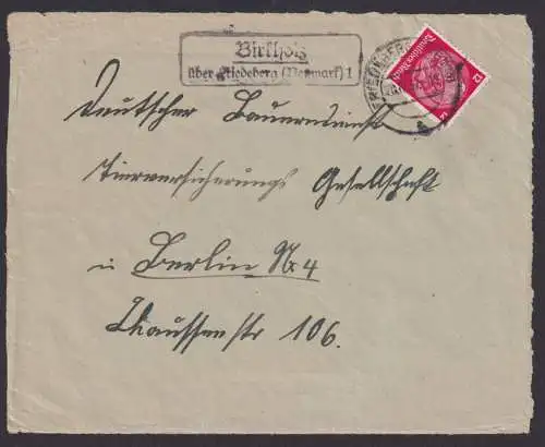 Birkholz über Friedeberg Neumark Brandenburg Deutsches Reich Brief