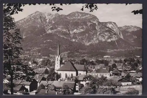Ansichtskarte Partenkirchen Totalansicht Kirche Gebirge Bayern ab Mittenwald