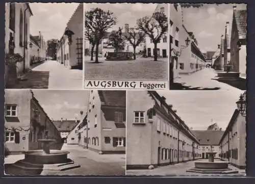 Ansichtskarte Augsburg Fuggerei Sozialsiedlung Reihenhaussiedlung Jakob Fugger