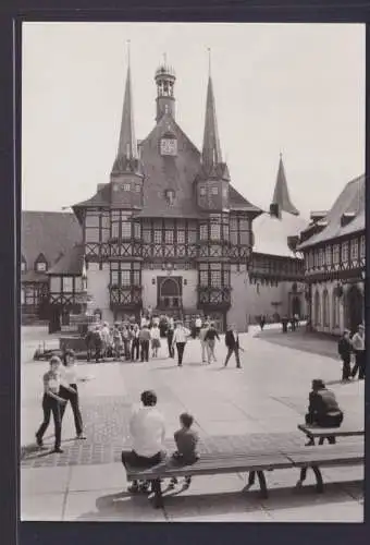 Ansichtskarte Wernigerode Rathaus Brunnen Sachsen Anhalt