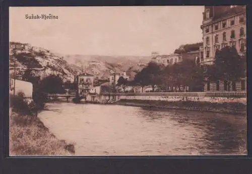 Ansichtskarte Susac Kroatien Rjecina Fluss Brücke Jugoslawien