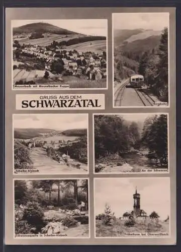 Ansichtskarte Schwarzatal Schwarza Fluss Bergbahn Schwarzaquelle Thüringen nach