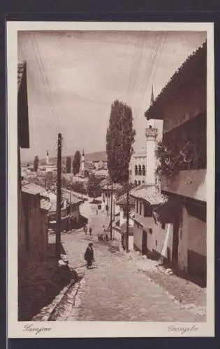 Ansichtskarte Sarajevo Bosnien Herzegowina Jugoslawien Strasse Häuser