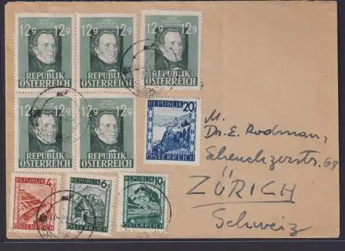 Österreich Brief mit hoher Frankatur Innsbruck nach Zürich Schweiz