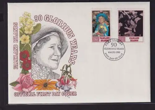 Falklandinseln attr. Brief 90. Geburtstag Queen Elisabeth FDC 4.8.1990