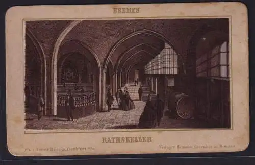Bremen altes Foto mit Goldinschrift Rathskeller Verlag Hermann Gesenius Abmg.