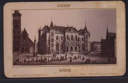 Bremen altes Foto mit Goldinschrift Börse Verlag Hermann Gesenius Abmg.