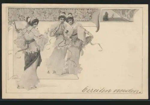 Ansichtskarte Künstler Jugendstil Art Nouveau Frauen Verlag M.M. Wien Österreich