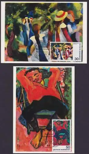Bund Brief 816-817 Kunst Künstler Maler Expressionismus Maximumkarte komplett