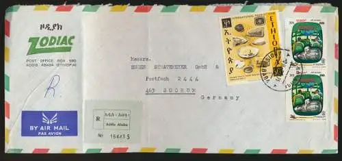 Äthiopien R Brief von Adis Abeba nach Bochum Ethiopia cover to Germany
