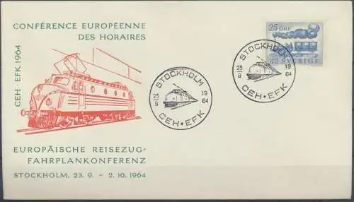Schweden Brief Eisenbahn attraktiver Umschlag Europa Reisezug Fahrplankonferenz