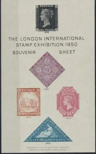 Großbritannien The London International Stamp Exhibition Souvenir Sheet 1950 Bug