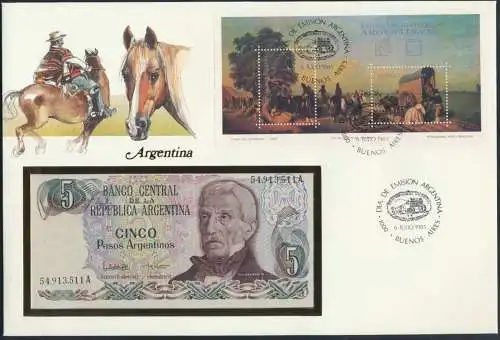 Geldschein Banknote Banknotenbrief Argentinien 1985 schön und exotisches Motiv