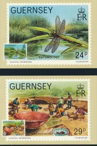 Guernsey 6 Künstlerkarten 100 Jahre La Societe Guernesiaise Ersttagsstempel