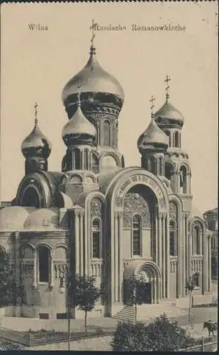 Ansichtskarte Wilna Vilnius Litauen Russische Romanowkirche Feldpost 30.4.1918