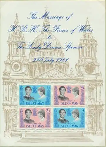 Isle of Man Block 5 Hochzeit von Prinz Charles und Diana Spencer postfrisch