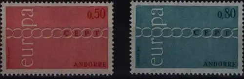 Andorra Französische Pos 232-233 Europa CEPT 1971 komplett postfrisch MNH