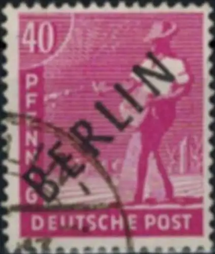 Berlin Schwarzaufdruck Nr. 12 Gemeinschaft mit Aufdruck 40 Pfg. gestempelt 1948