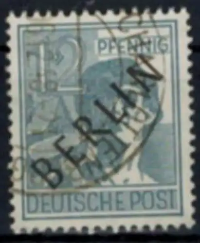 Berlin Schwarzaufdruck Nr. 5 Gemeinschaft mit Aufdruck 12 Pfg. gestempelt 1948