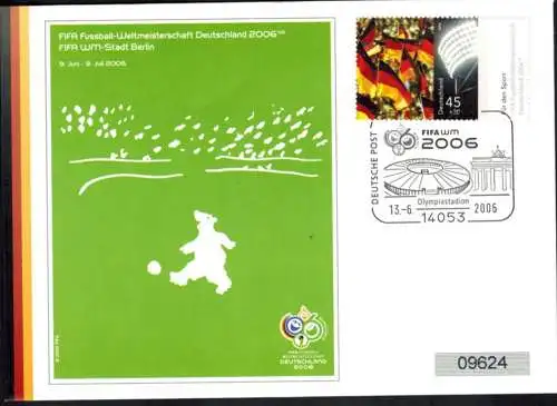 Bund Brief attraktiver Sonderbeleg Brandenburger Tor Olympia Fifa Fußball 2006