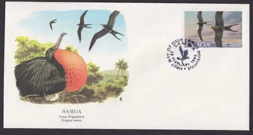 Samoa Ozeanien Polynesien Fauna Fregattvogel schöner Künstler Brief