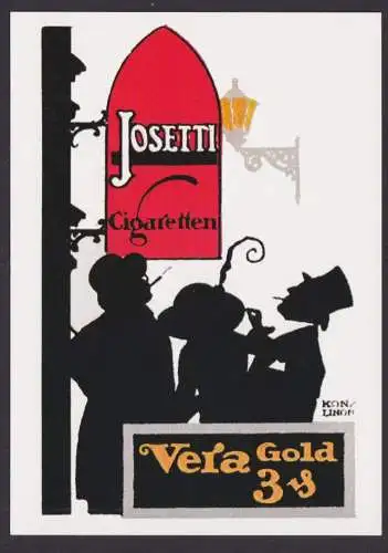 Künstlerkarte Ansichtskarte Reklame Werbung Josetti CigarettenVera Gold Motiv