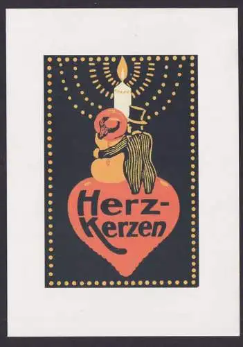 Künstlerkarte Ansichtskarte Reklame Werbung Herz Kerzen Werbung 1900 bis 1914