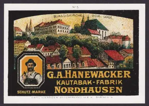 Küstlerkarte Ansichtskarte Reklame Werbung G.A. Hannewacker Kautabak Fabrik